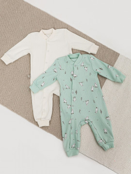 15.49 Набор из двух комбинезонов, экрю, нефрит