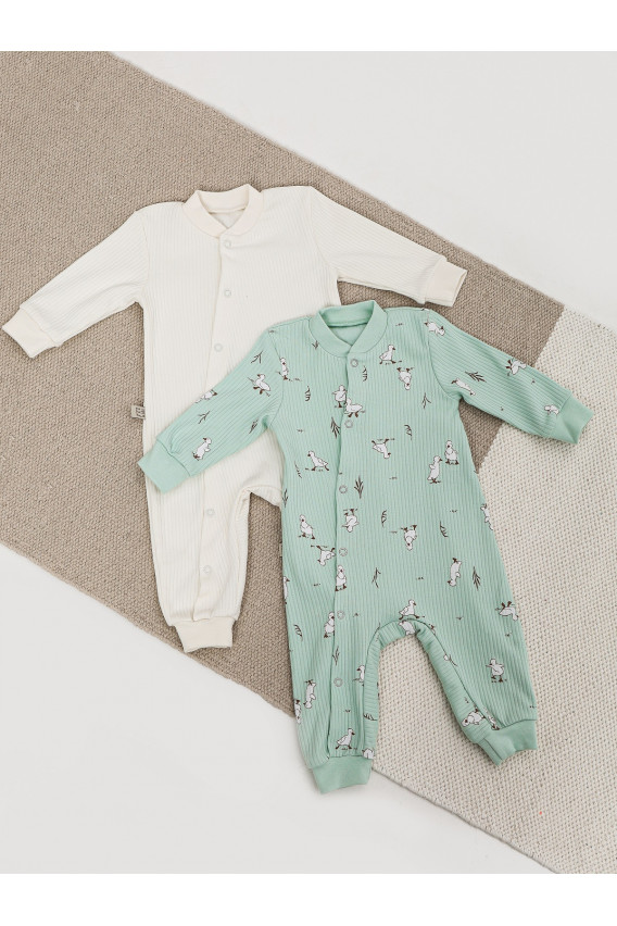 15.49 Набор из двух комбинезонов, экрю, нефрит