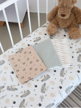 15.55 Пеленки 90*110(4 шт) бежевый, серый, ёжики