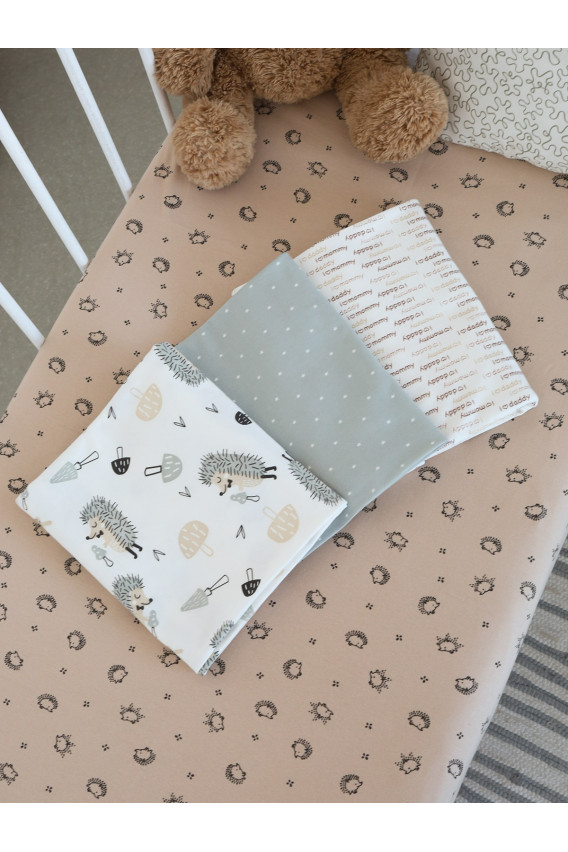 15.55 Пеленки 90*110(4 шт) бежевый, серый, ёжики