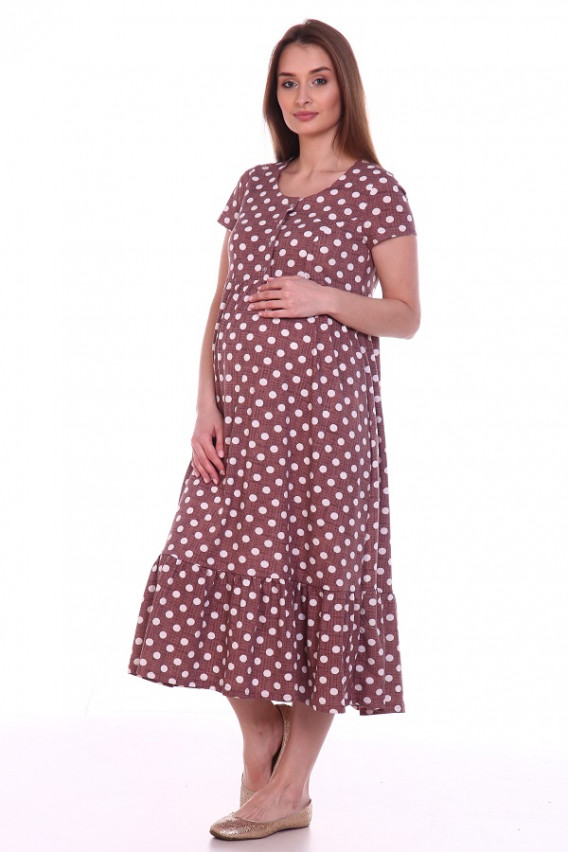 Платье женское для беременных 8.109 коричневый