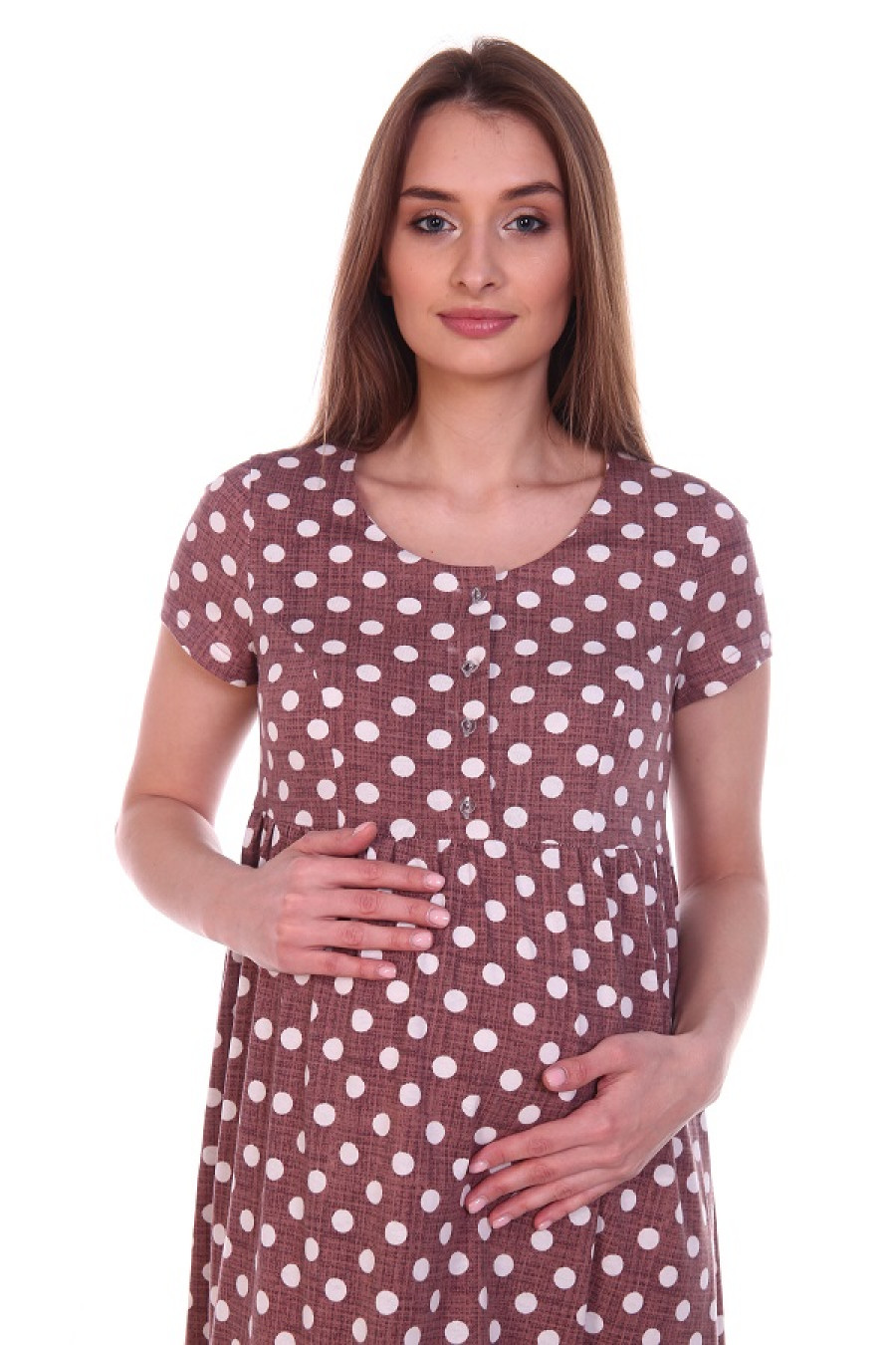 Платье женское для беременных 8.109 коричневый