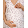 Сорочка для беременных и кормящих 8.136 розовый, молочный/горошек, ракушка ракушка