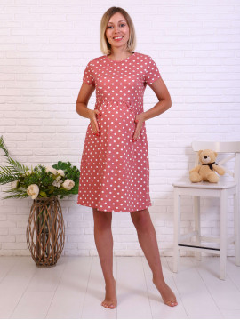Платье для беременных и кормящих 8.130, розовый горох