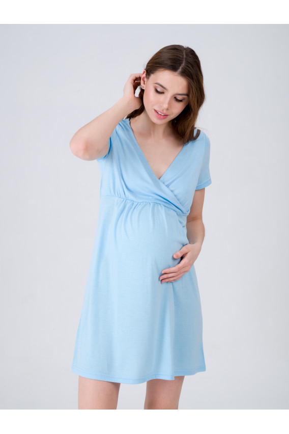 Сорочка для беременных и кормящих  8.152 голубой
