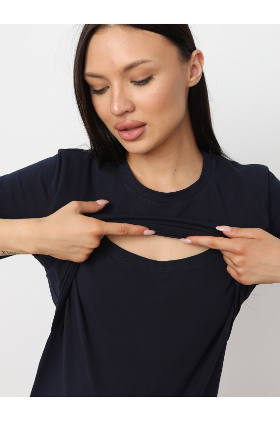 Футболка оверсайз 8.162 темно синий