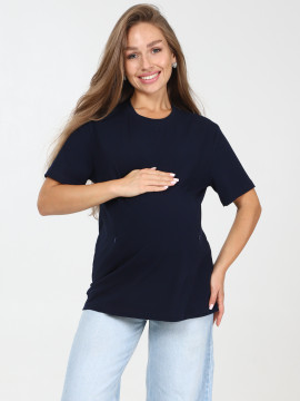 Футболка с 2-мя молниями 8.163 т.синий