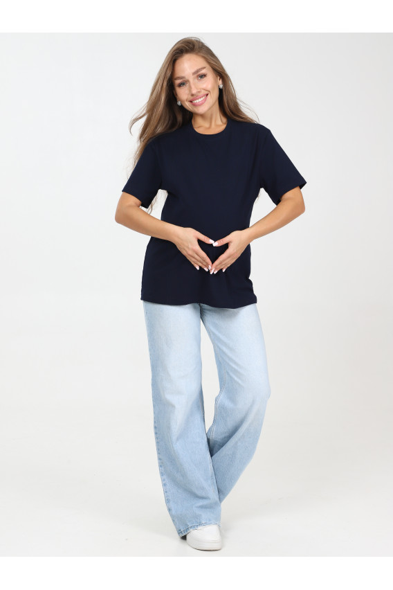 Футболка с 2-мя молниями 8.163 т.синий