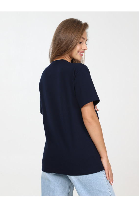 Футболка с 2-мя молниями 8.163 т.синий