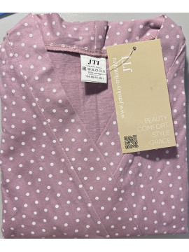 8.168 Комплект для беременных (халат, сорочка) розовый, горох