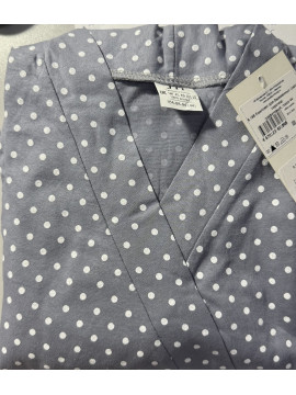 8.168 Комплект для беременных (халат, сорочка) графитовый, горох