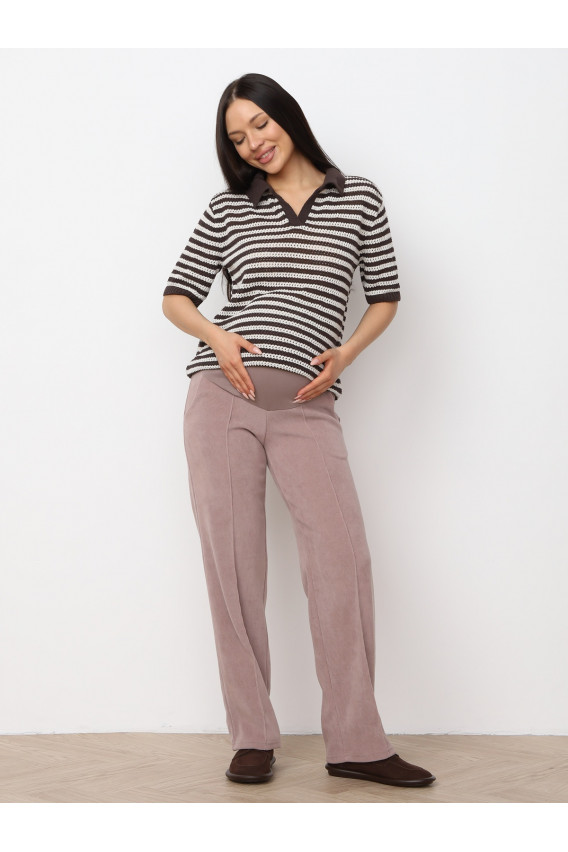 Брюки для беременных 8.169 бежевый из вельвета