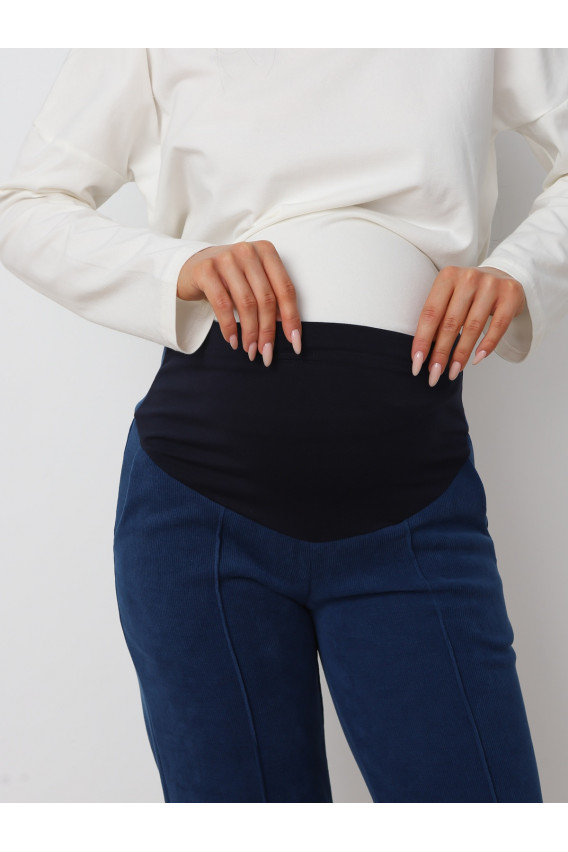 Брюки для беременных 8.169 индиго из вельвета