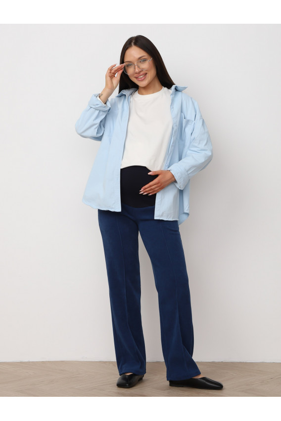 Брюки для беременных 8.169 индиго из вельвета