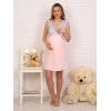 Сорочка для беременных и кормящих 8.136 розовый, молочный/горошек, ракушка серый/розовый