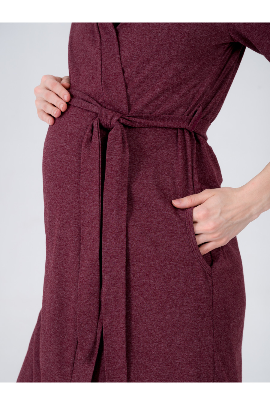 Комплект для беременных и кормящих кулирка 8.76 бордовый, серый