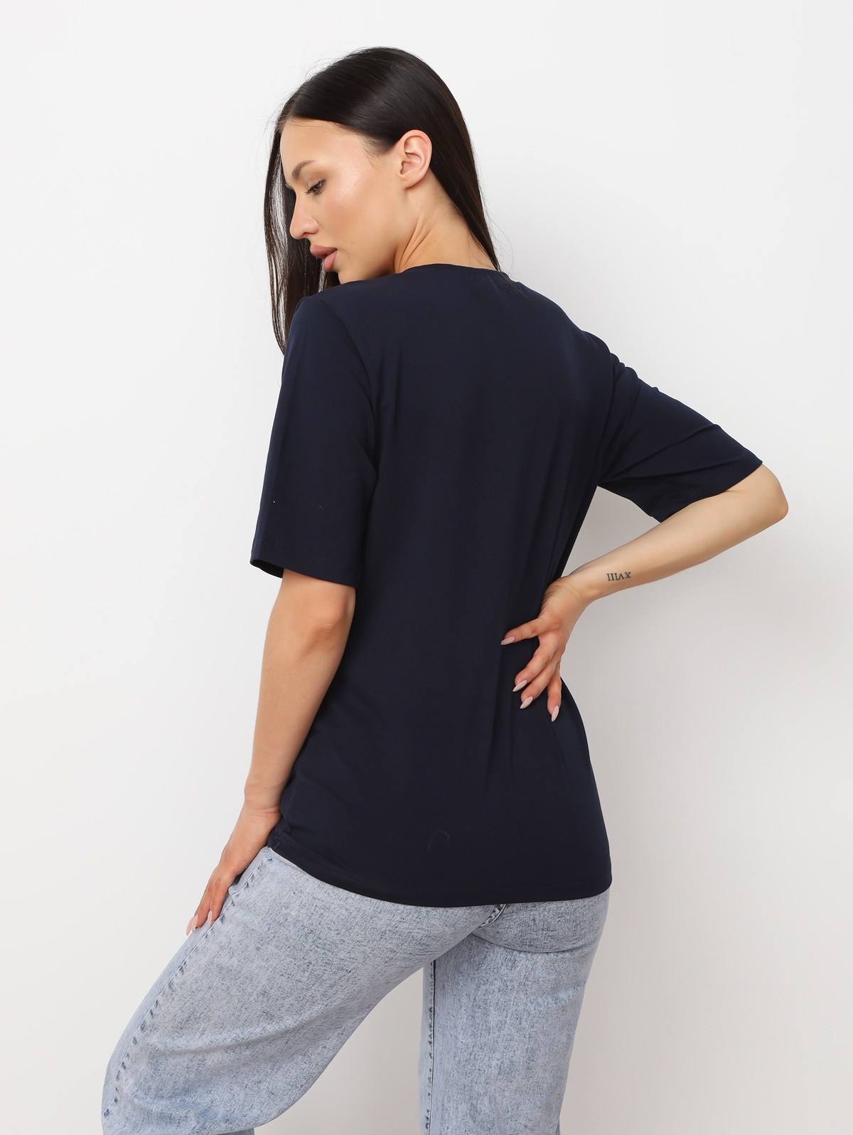 Футболка оверсайз 8.162 темно синий