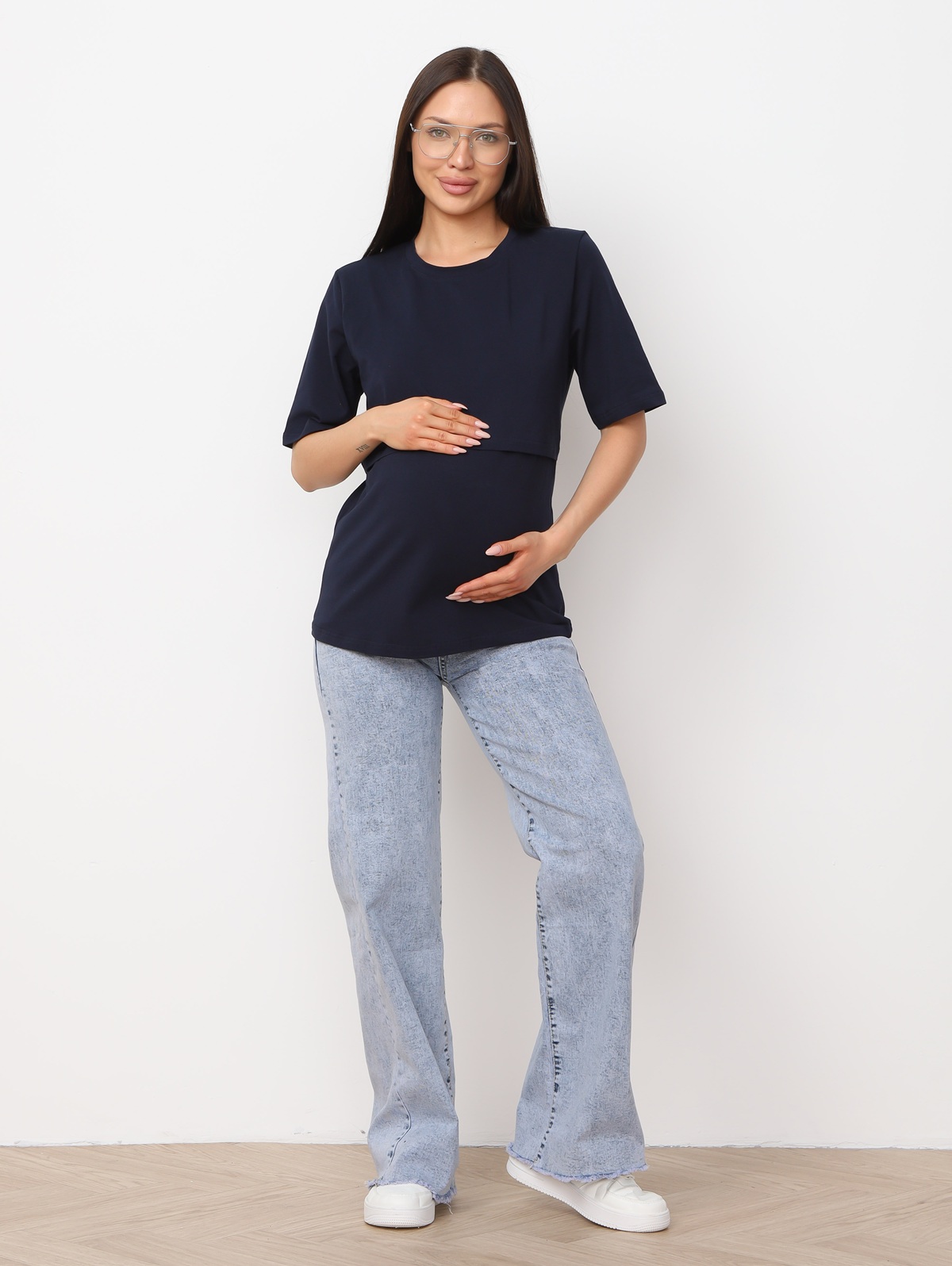 Футболка оверсайз 8.162 темно синий