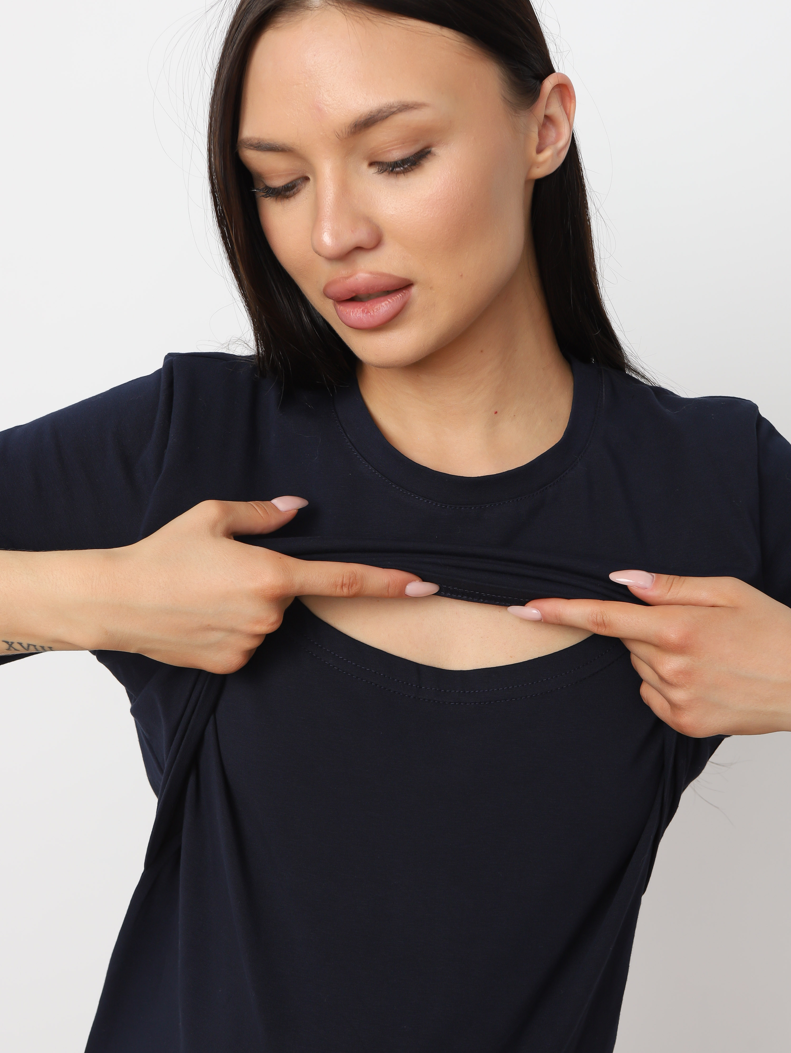 Футболка оверсайз 8.162 темно синий