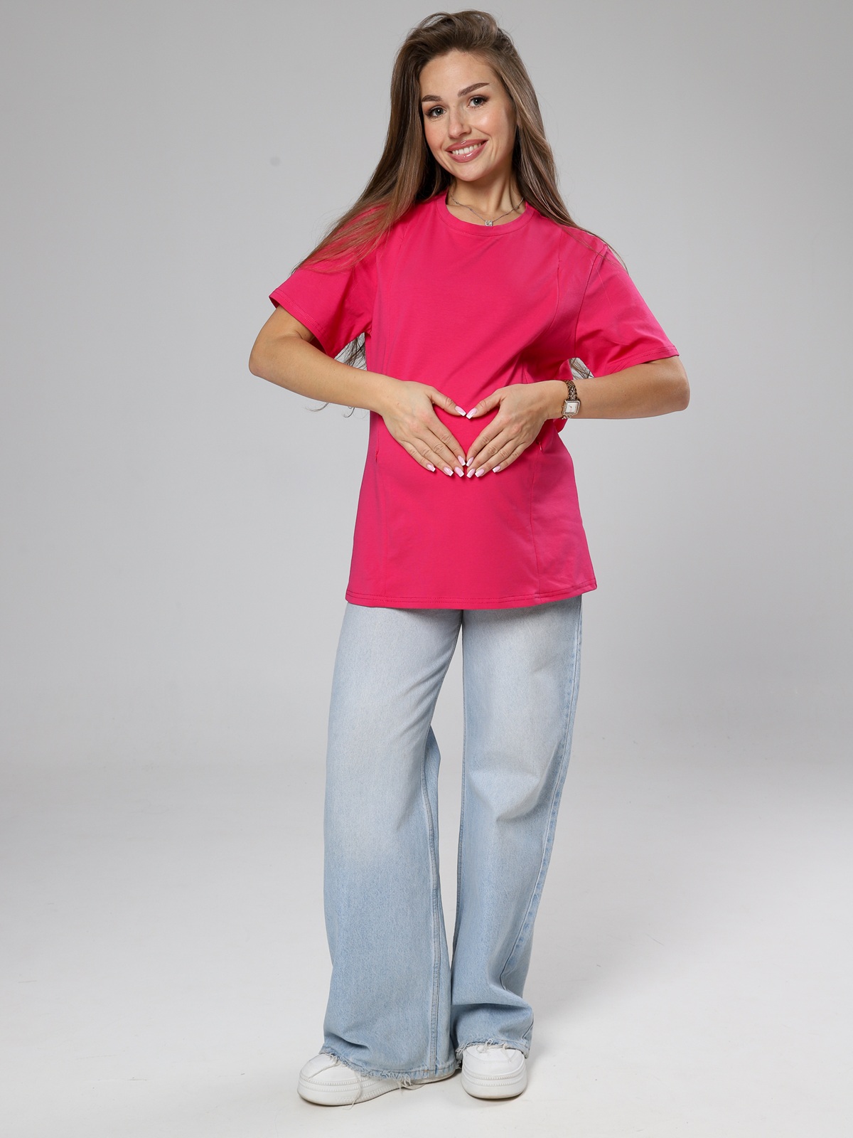 Футболка с 2-мя молниями 8.163 фуксия